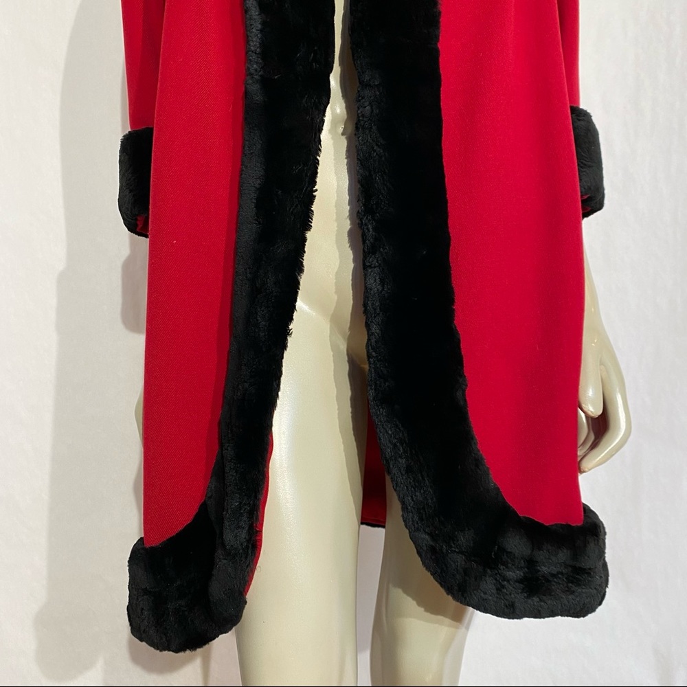 Vintage Red and Black Wool Coat - Picture 13 of 14